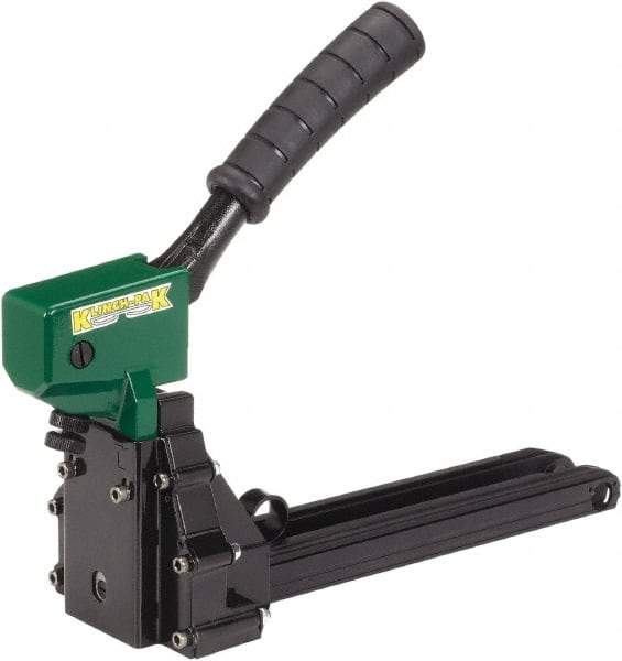Klinch-Pak - Manual Staple Gun - 1-1/4" Staples, 100 Lb Capacity, Green, Aluminum - Exact Tool & Supply