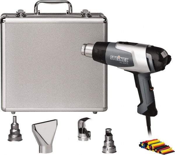 Steinel - 120 to 1,150°F Heat Setting, 4 to 13 CFM Air Flow, Heat Gun Kit - 120 Volts, 13.3 Amps, 1,600 Watts, 6' Cord Length - Exact Tool & Supply