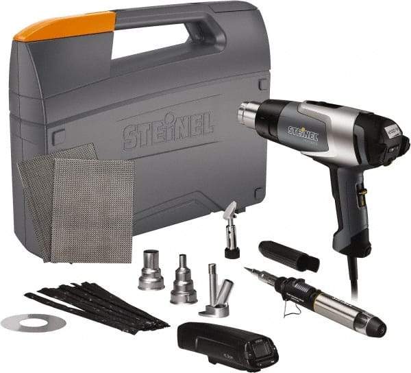 Steinel - 120 to 1,200°F Heat Setting, 4 to 13 CFM Air Flow, Heat Gun Kit - 120 Volts, 13.5 Amps, 1,600 Watts, 6' Cord Length - Exact Tool & Supply