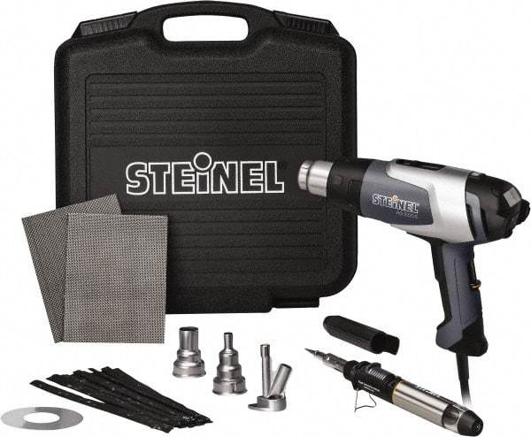Steinel - 120 to 1,200°F Heat Setting, 4 to 13 CFM Air Flow, Heat Gun Kit - 120 Volts, 13.5 Amps, 1,600 Watts, 6' Cord Length - Exact Tool & Supply