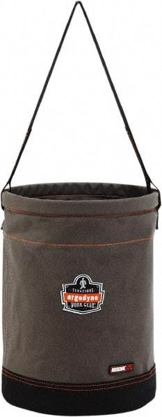 Ergodyne - 1 Pocket Gray Canvas Tool Bucket - 12-1/2" Wide x 12-1/2" Deep x 17" High - Exact Tool & Supply