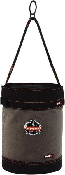 Ergodyne - 1 Pocket Gray & Black Canvas Tool Bucket - 12-1/2" Wide x 12-1/2" Deep x 17" High - Exact Tool & Supply