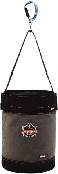 Ergodyne - 1 Pocket Gray & Black Canvas Tool Bucket - 12-1/2" Wide x 12-1/2" Deep x 17" High - Exact Tool & Supply