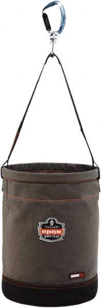 Ergodyne - 1 Pocket Gray Canvas Tool Bucket - 12-1/2" Wide x 12-1/2" Deep x 17" High - Exact Tool & Supply