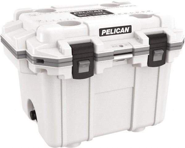Pelican Products, Inc. - 30 Qt Cooler - Polypropylene, White/Gray - Exact Tool & Supply