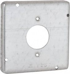 Hubbell-Raco - Electrical Outlet Box Steel Cover - Includes Mounting Hardware - Exact Tool & Supply