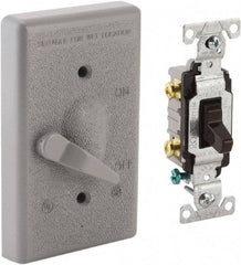 Hubbell-Raco - 1 Outlet, Powder Coat Finish, Rectangle Weather Resistant Box Cover - 0.859" Long x 2.828" Wide x 4.609" High, Wet Location, Aluminum, CSA Certified & UL Listed - Exact Tool & Supply