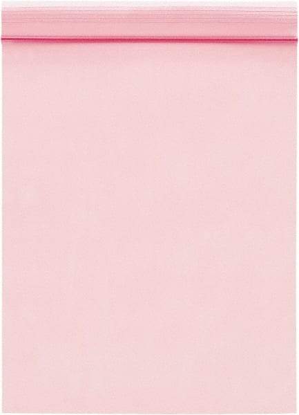 Value Collection - 6" Long x 4" Wide, 2 mil Thick, Self Seal Antistatic Poly Bag - Pink, Standard Grade - Exact Tool & Supply