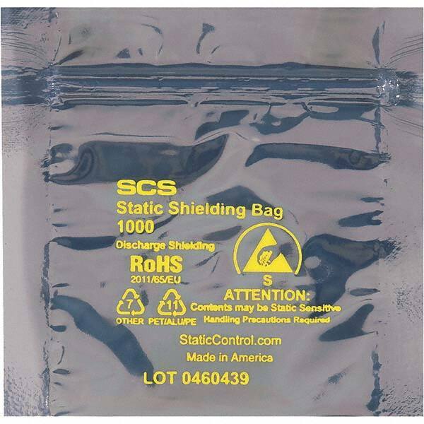 Made in USA - 24" Long x 24" Wide, 3.1 mil Thick, Self Seal Static Shield Bag - Transparent, Metal-In, Standard Grade - Exact Tool & Supply