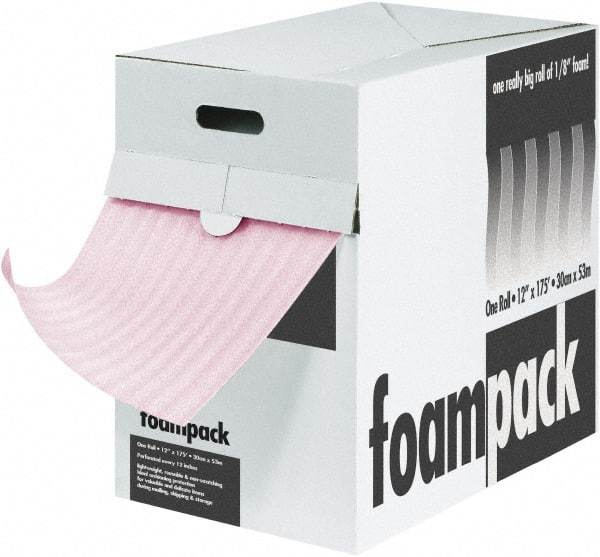 Made in USA - 2,100" Long x 12" Wide, Antistatic Foam Roll - Pink, Standard Grade - Exact Tool & Supply