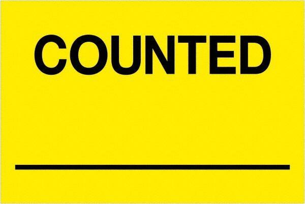 Tape Logic - 3" Long, Fluorescent Yellow Paper Inventory Labels - For Multi-Use - Exact Tool & Supply