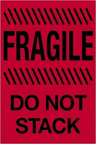 Tape Logic - 6" Long, Fluorescent Red Paper Shipping Label - For Multi-Use - Exact Tool & Supply