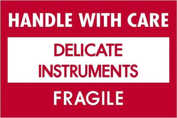 Tape Logic - 3" Long, Red/White Paper Shipping Label - For Multi-Use - Exact Tool & Supply