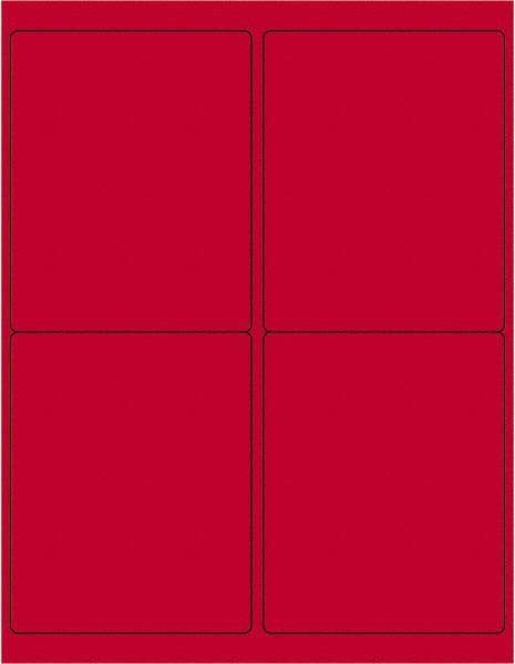 Tape Logic - 5" Long, Fluorescent Red Paper Laser Label - For Laser Printers - Exact Tool & Supply