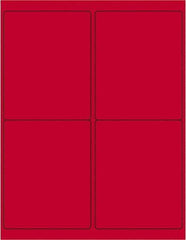 Tape Logic - 5" Long, Fluorescent Red Paper Laser Label - For Laser Printers - Exact Tool & Supply