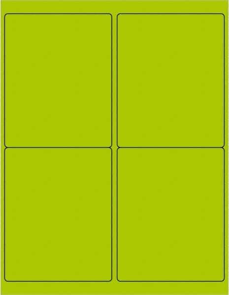 Tape Logic - 5" Long, Fluorescent Green Paper Laser Label - For Laser Printers - Exact Tool & Supply