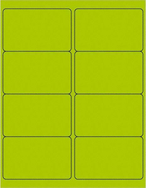 Tape Logic - 4" Long, Fluorescent Green Paper Laser Label - For Laser Printers - Exact Tool & Supply