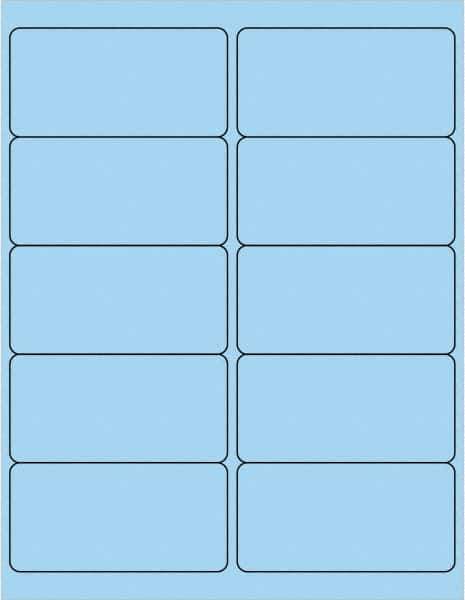 Tape Logic - 4" Long, Pastel Blue Paper Laser Label - For Laser Printers - Exact Tool & Supply