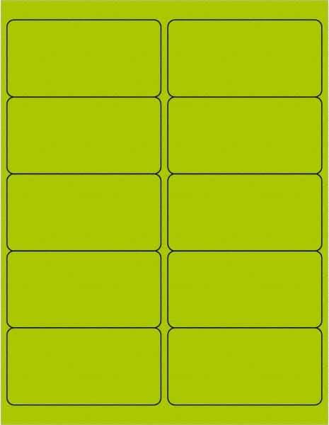 Tape Logic - 4" Long, Fluorescent Green Paper Laser Label - For Laser Printers - Exact Tool & Supply