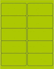 Tape Logic - 4" Long, Fluorescent Green Paper Laser Label - For Laser Printers - Exact Tool & Supply