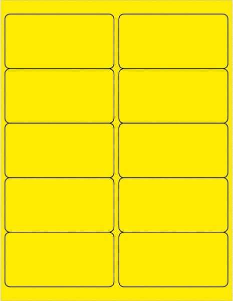 Tape Logic - 4" Long, Fluorescent Yellow Paper Laser Label - For Laser Printers - Exact Tool & Supply