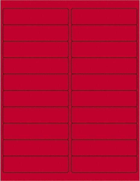 Tape Logic - 4" Long, Fluorescent Red Paper Laser Label - For Laser Printers - Exact Tool & Supply