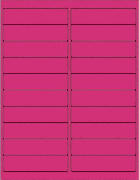 Tape Logic - 4" Long, Fluorescent Pink Paper Laser Label - For Laser Printers - Exact Tool & Supply