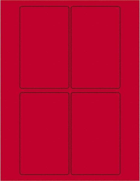 Tape Logic - 5" Long, Fluorescent Red Paper Laser Label - For Laser Printers - Exact Tool & Supply