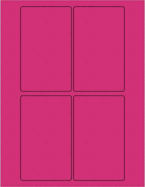 Tape Logic - 5" Long, Fluorescent Pink Paper Laser Label - For Laser Printers - Exact Tool & Supply