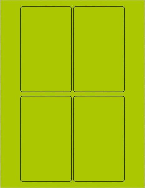 Tape Logic - 5" Long, Fluorescent Green Paper Laser Label - For Laser Printers - Exact Tool & Supply
