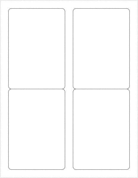 Tape Logic - 5" Long, Gloss White Paper Laser Label - For Laser Printers - Exact Tool & Supply