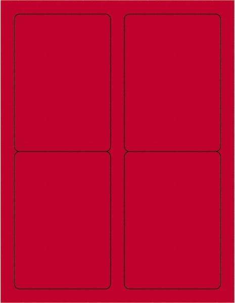 Tape Logic - 5" Long, Fluorescent Red Paper Laser Label - For Laser Printers - Exact Tool & Supply