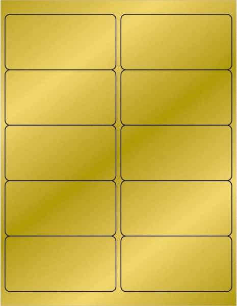 Tape Logic - 4" Long, Gold Paper Laser Label - For Laser Printers - Exact Tool & Supply