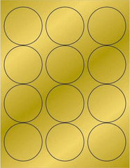 Tape Logic - 2-1/2" Long, Gold Paper Laser Label - For Laser Printers - Exact Tool & Supply