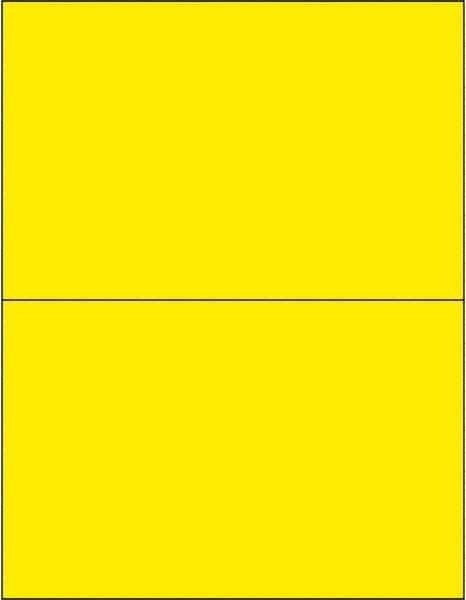 Tape Logic - 8-1/2" Long, Fluorescent Yellow Paper Laser Label - For Laser Printers - Exact Tool & Supply