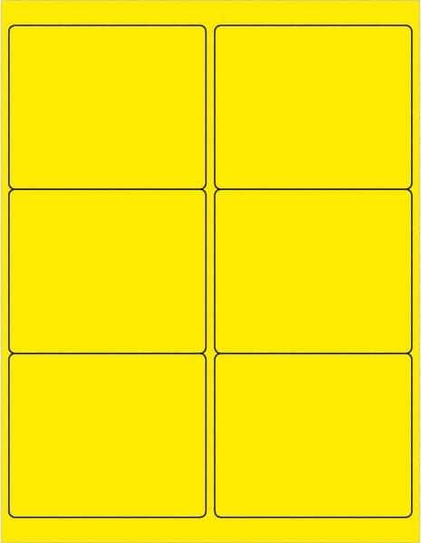 Tape Logic - 4" Long, Fluorescent Yellow Paper Laser Label - For Laser Printers - Exact Tool & Supply