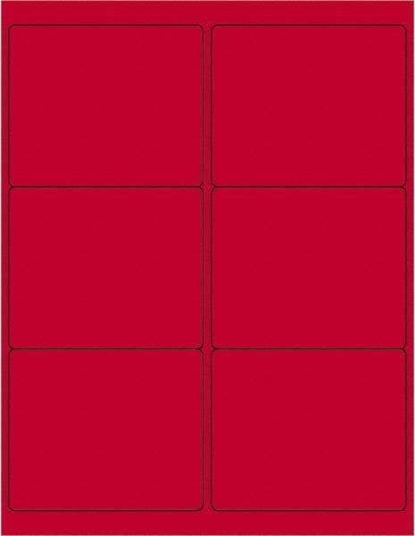 Tape Logic - 4" Long, Fluorescent Red Paper Laser Label - For Laser Printers - Exact Tool & Supply