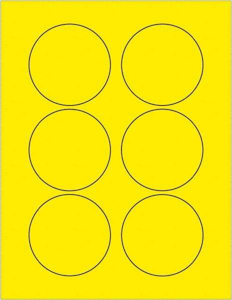 Tape Logic - 3" Long, Fluorescent Yellow Paper Laser Label - For Laser Printers - Exact Tool & Supply