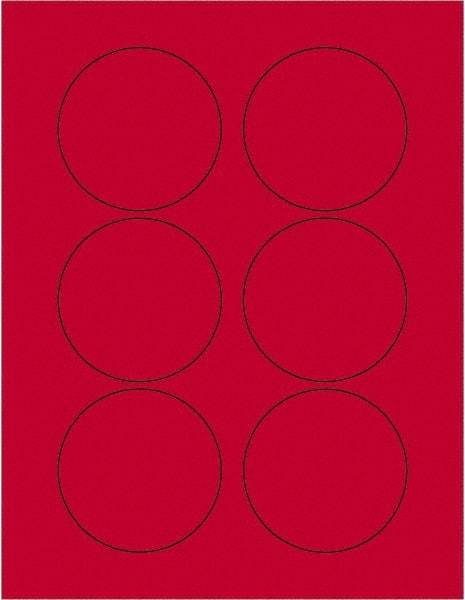 Tape Logic - 3" Long, Fluorescent Red Paper Laser Label - For Laser Printers - Exact Tool & Supply