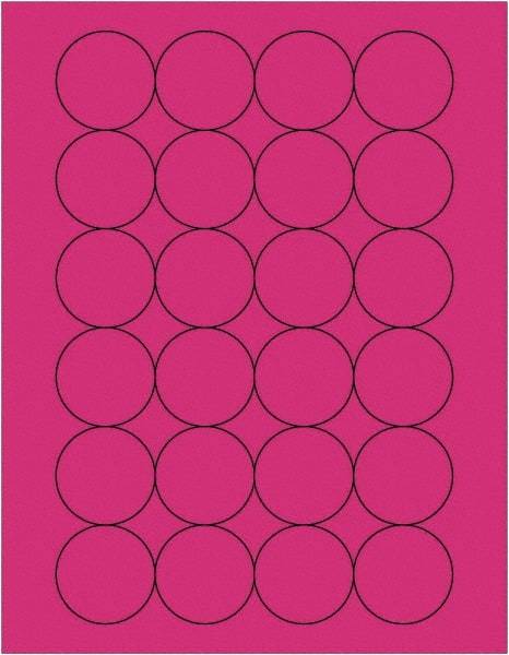 Tape Logic - 1.6" Wide x 1-21/32" Long, Fluorescent Pink Paper Laser Label - For Laser Printers - Exact Tool & Supply