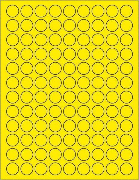 Tape Logic - 3/4" Long, Fluorescent Yellow Paper Laser Label - For Laser Printers - Exact Tool & Supply
