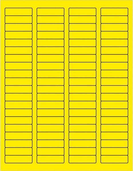 Tape Logic - 1-3/4" Long, Fluorescent Yellow Paper Laser Label - For Laser Printers - Exact Tool & Supply