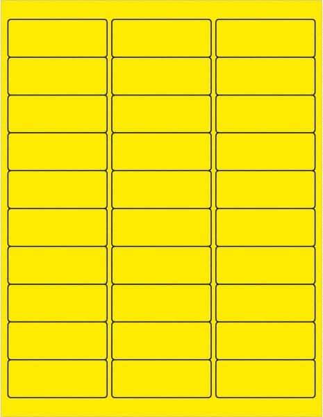 Tape Logic - 2-5/8" Long, Fluorescent Yellow Paper Laser Label - For Laser Printers - Exact Tool & Supply