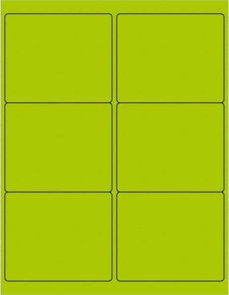 Tape Logic - 4" Long, Fluorescent Green Paper Laser Label - For Laser Printers - Exact Tool & Supply