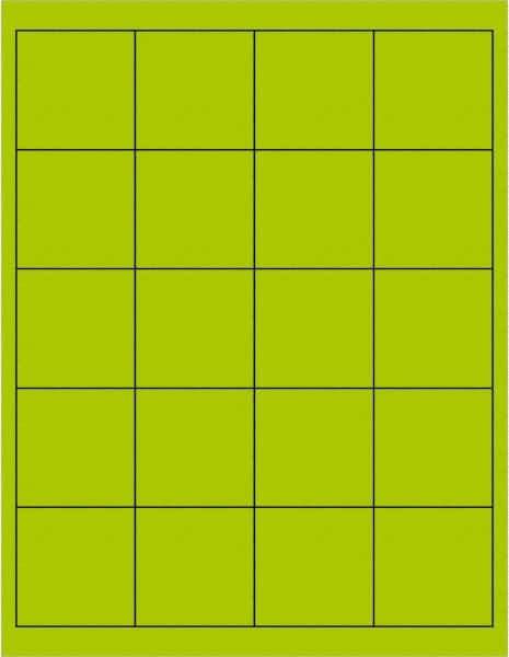 Tape Logic - 2" Long, Fluorescent Green Paper Laser Label - For Laser Printers - Exact Tool & Supply