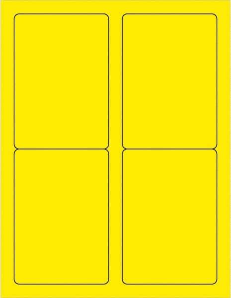 Tape Logic - 5" Long, Fluorescent Yellow Paper Laser Label - For Laser Printers - Exact Tool & Supply
