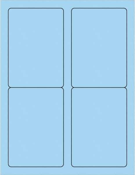 Tape Logic - 5" Long, Pastel Blue Paper Laser Label - For Laser Printers - Exact Tool & Supply