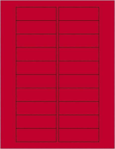 Tape Logic - 3" Long, Fluorescent Red Paper Laser Label - For Laser Printers - Exact Tool & Supply