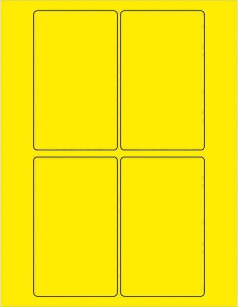 Tape Logic - 5" Long, Fluorescent Yellow Paper Laser Label - For Laser Printers - Exact Tool & Supply