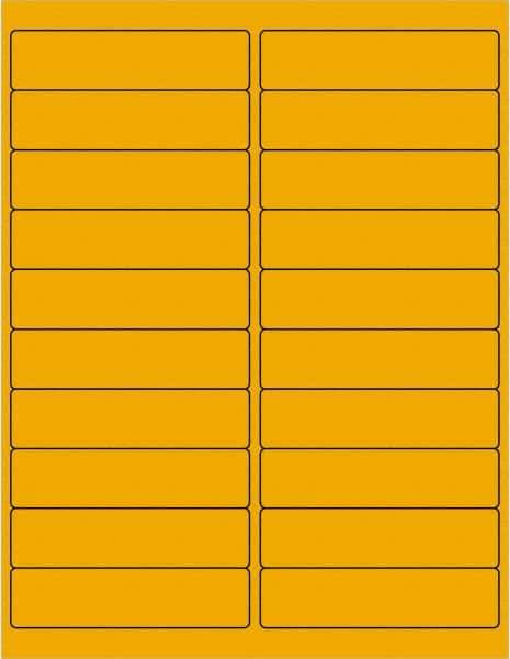Tape Logic - 4" Long, Fluorescent Orange Paper Laser Label - For Laser Printers - Exact Tool & Supply